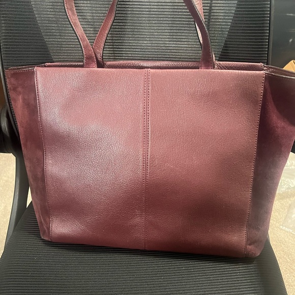 Kate Spade Burgundy Leather & Suede Large Tote Bag - Picture 6 of 10